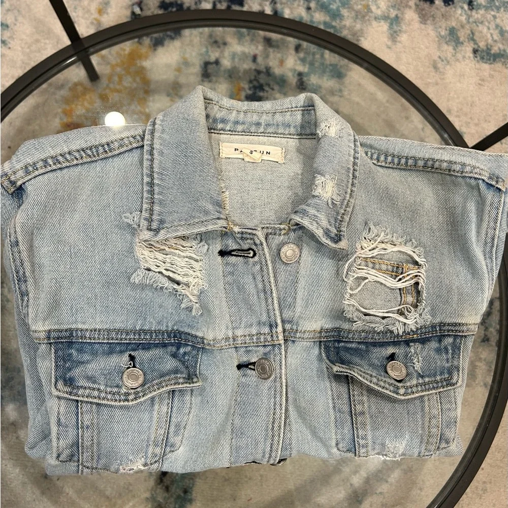 Women Pacsun Blue Jean Jacket - Picture 8 of 9